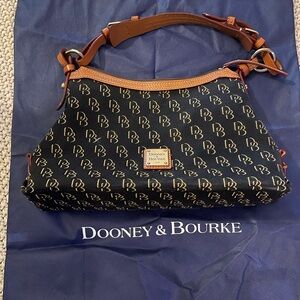 Dooney & Bourke Black and Tan Shoulder Bag